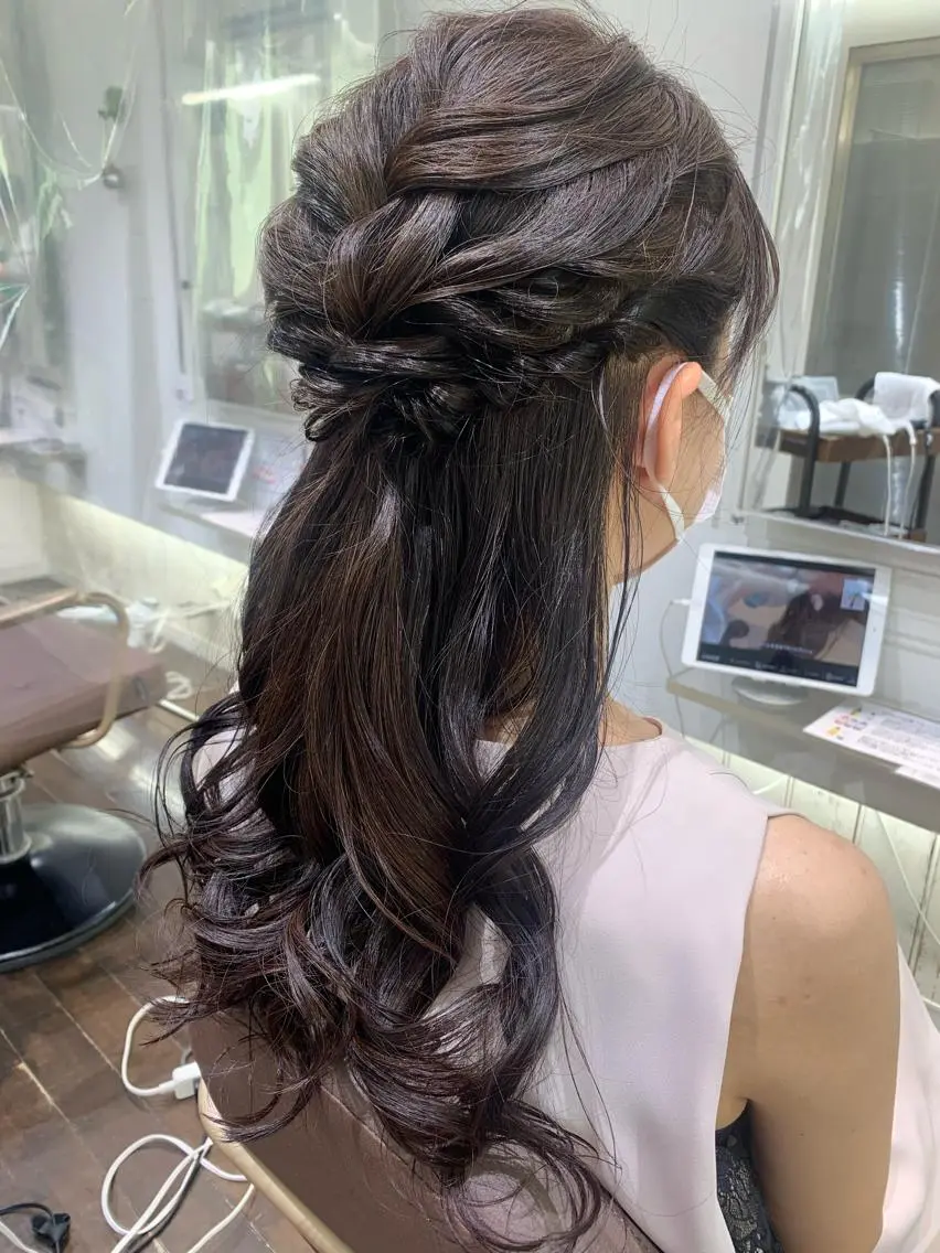 ロング ヘアアレンジ デジタルパーマ🫧 韓国風ヘア🫧サクラのヘアスタイル