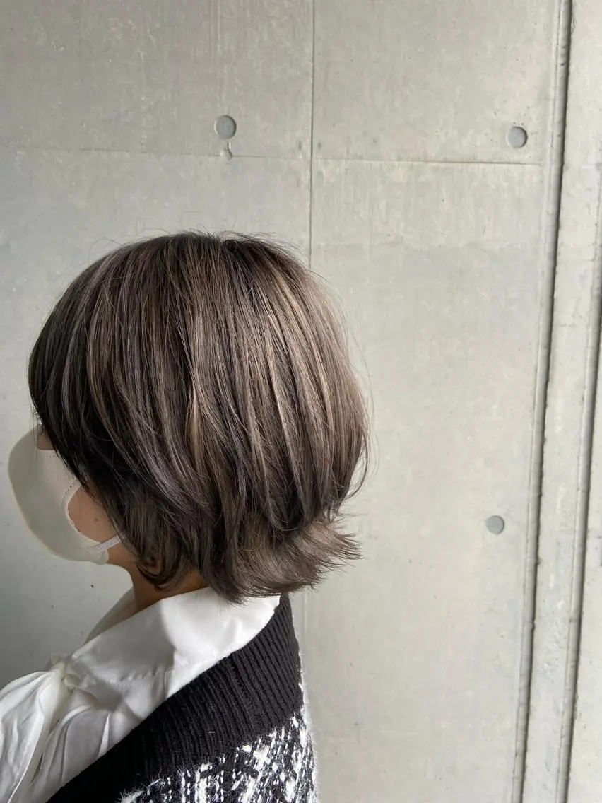 ショート カラー アッシュ ブルーカラー 透明感カラー 💜推しインナー カラー/菊池柊真💜のヘアスタイル