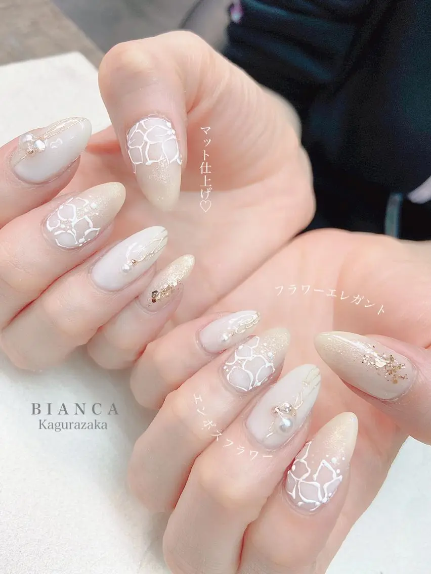 ネイル フラワーネイル ハンドネイル BIANCA Ouchidaのネイルデザイン