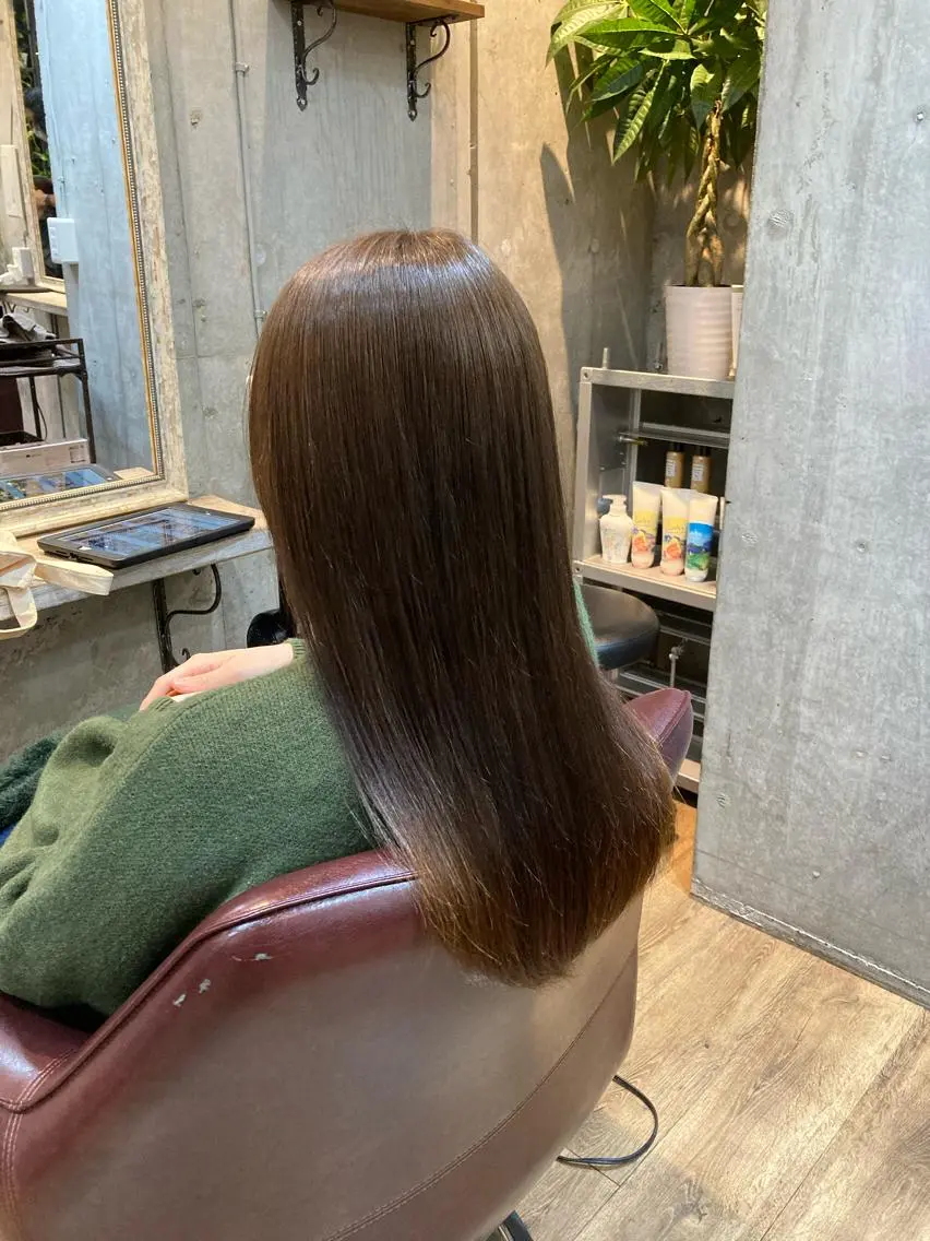 ロング カラー グレージュ 縮毛矯正 縮毛矯正/髪質改善 /SATOKOのヘアスタイル