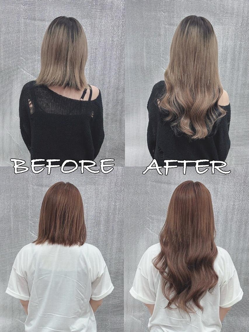 ロング カラー ヘアアレンジ シールエクステ バレイヤージュ ブリーチ ケアブリーチ ダブルカラー LIP 大阪本店 エクステ MISAのヘアスタイル