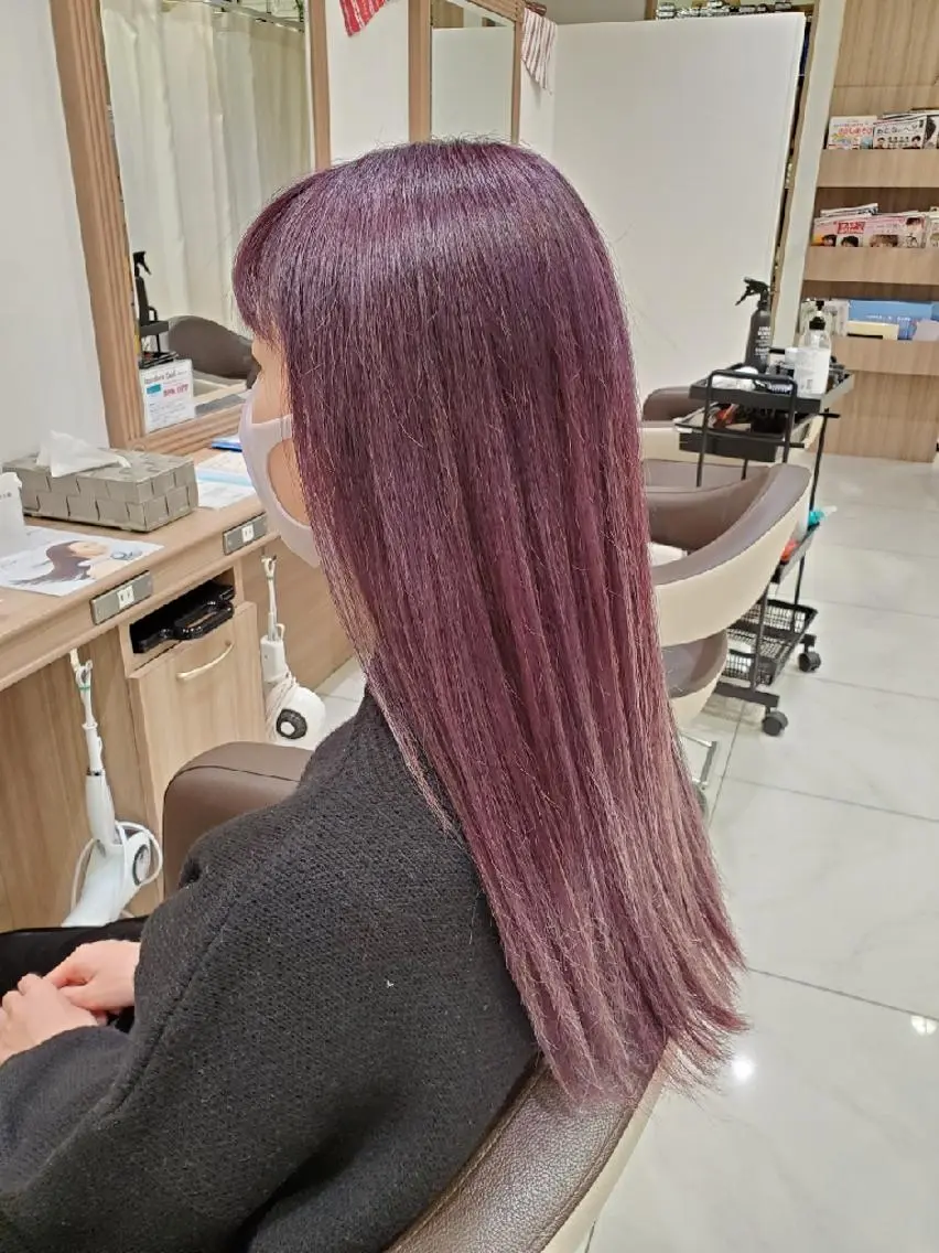 ロング カラー ブリーチ イルミナカラー ラベンダーカラー ラベンダーピンク ピンクカラー カラー特化🔥中村 和貴<Ash津田沼>のヘアスタイル