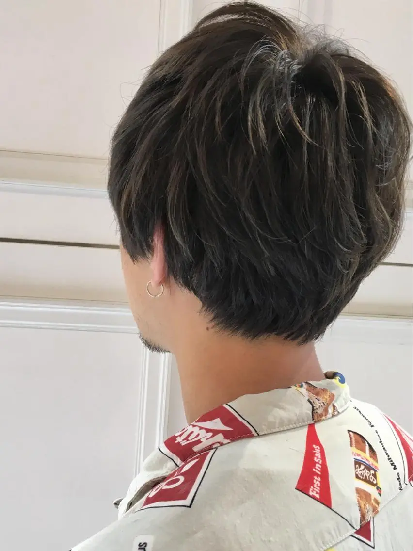 カラー パーマ メンズ メンズハイライト マッシュ メンズパーマ ハイライトカラー fukuyasu rikaのネイルデザイン