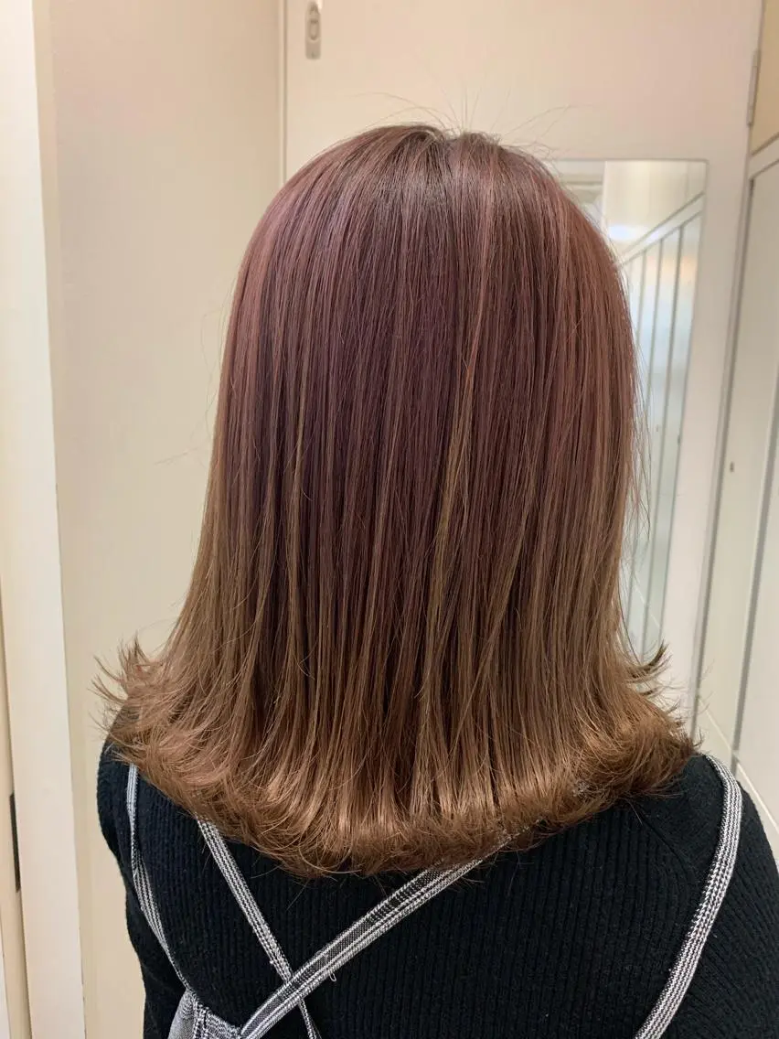 ロング カラー ブリーチ グラデーションカラー ピンクカラー 広がり、まとまらない お悩み改善/ 中田のヘアスタイル