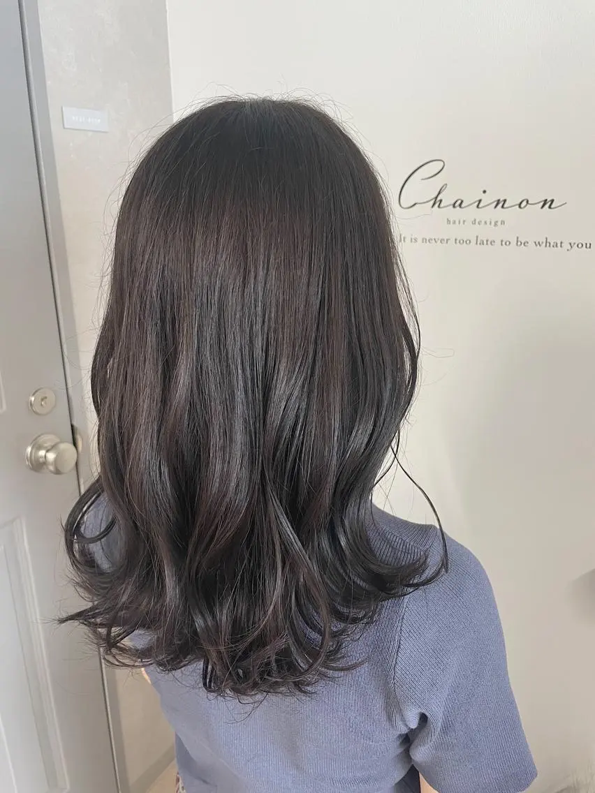 セミロング カラー アッシュ ベージュカラー 黒髪 卒業式のヘアスタイル 筑紫通り沿い | eNeのマツエク・マツパデザイン