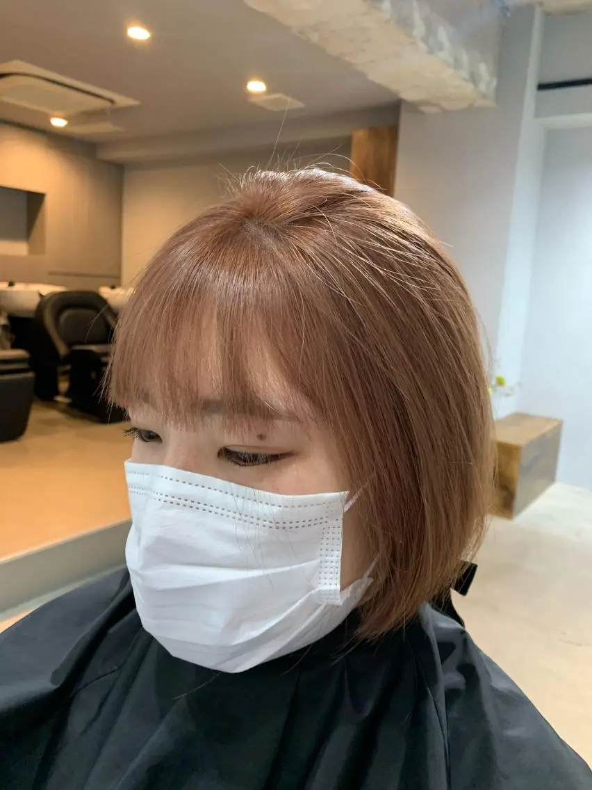 ミディアム カラー パーマ ボブパーマコテ巻き風 パーマNo1深江秀平のヘアスタイル