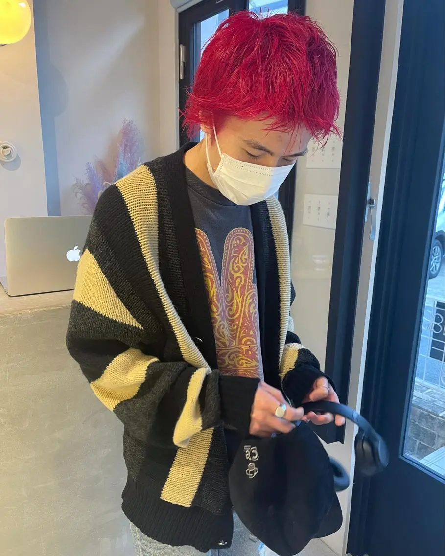 ショート カラー メンズ ヘアカラー 吉田一輝 外国人パーマのヘアスタイル