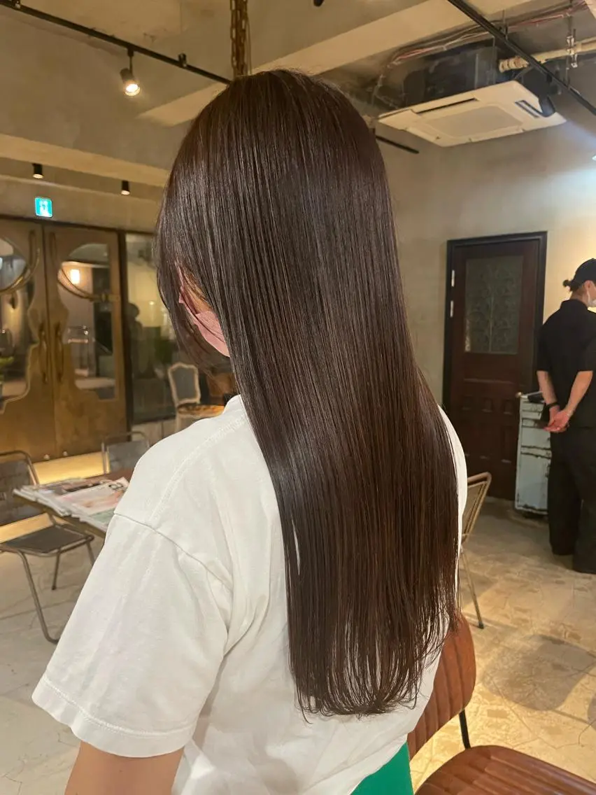 ロング カラー ブラウンカラー ヘアカラー トリートメント ヘアセット 美髪/透明感/レイヤ ーTATSUKI☘️のヘアスタイル