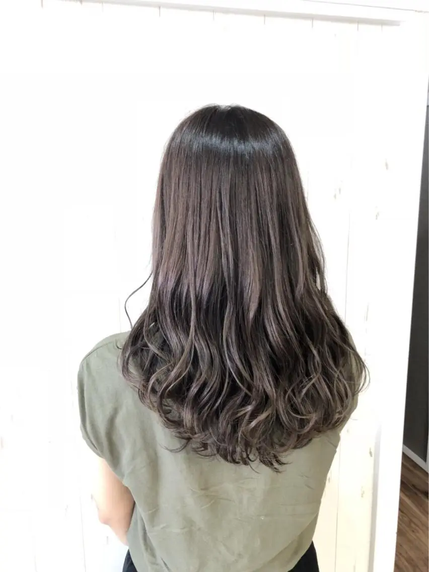ロング カラー ヘアアレンジ イルミナカラー M字・前髪割れ 改善メンズ特化/栢沼のヘアスタイル