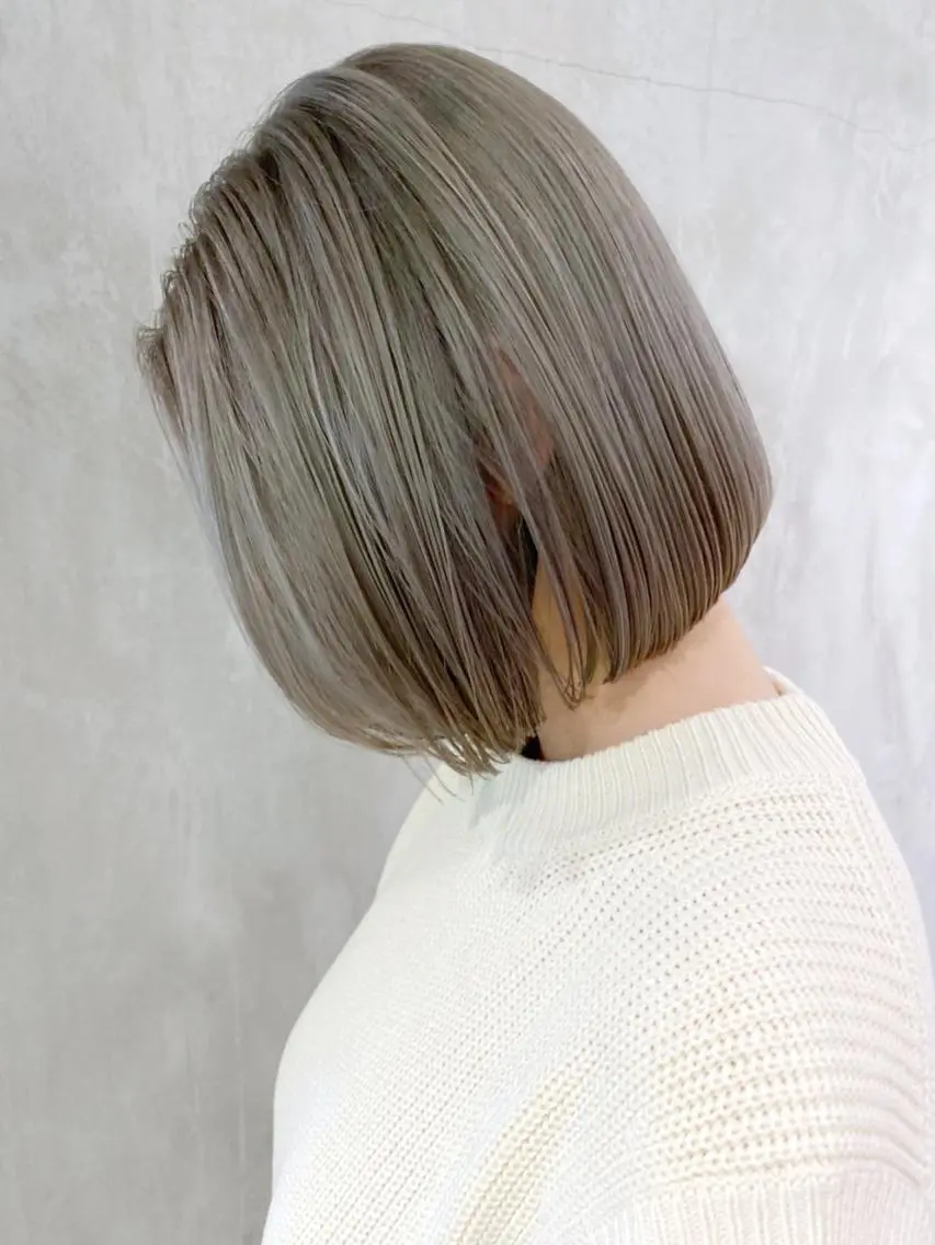 ミディアム カラー パーマ ヘアアレンジ グレージュ ITbyALBUM 八王子店のヘアスタイル