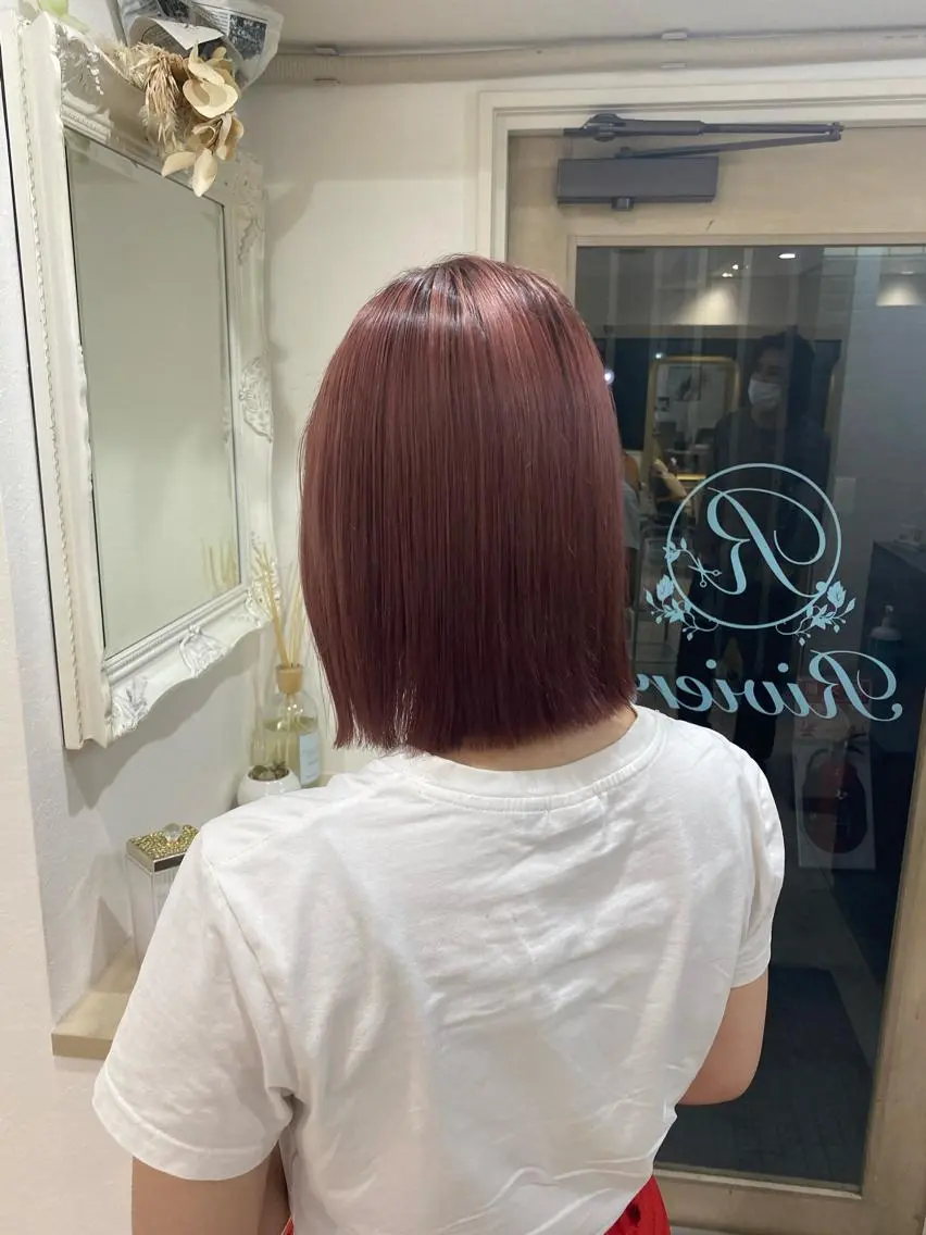 ショート カラー ピンクカラー 磯　亜由香🌼 /似合わせカットのヘアスタイル