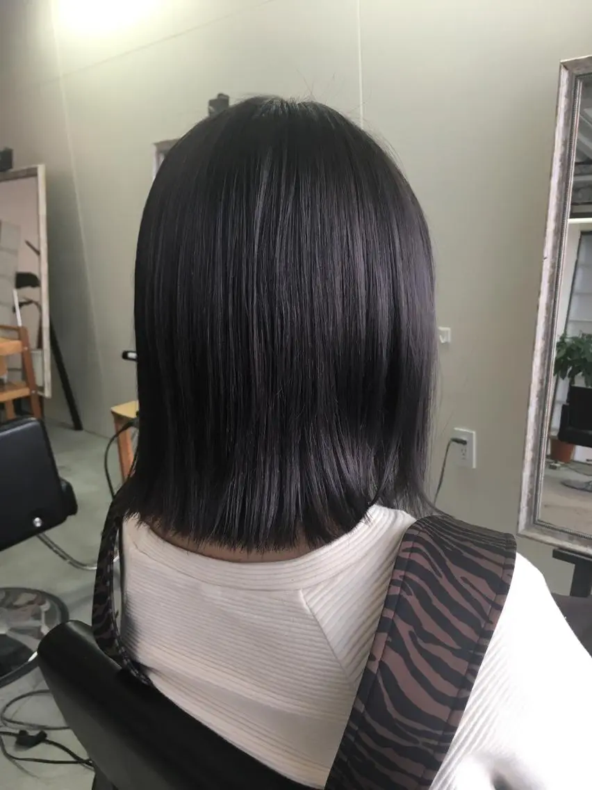 ミディアム カラー アッシュ ラベンダーカラー カット 縮毛矯正 トリートメント フジサキ ケンのヘアスタイル