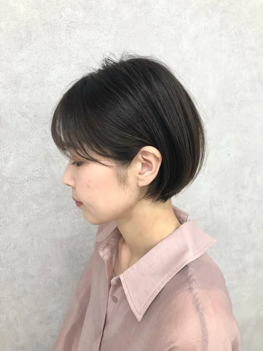 ショート カラー ショートボブ アッシュ アッシュグレー アッシュグレージュ グレージュ ショート、韓国メンズ ヘアのかつらぎのヘアスタイル