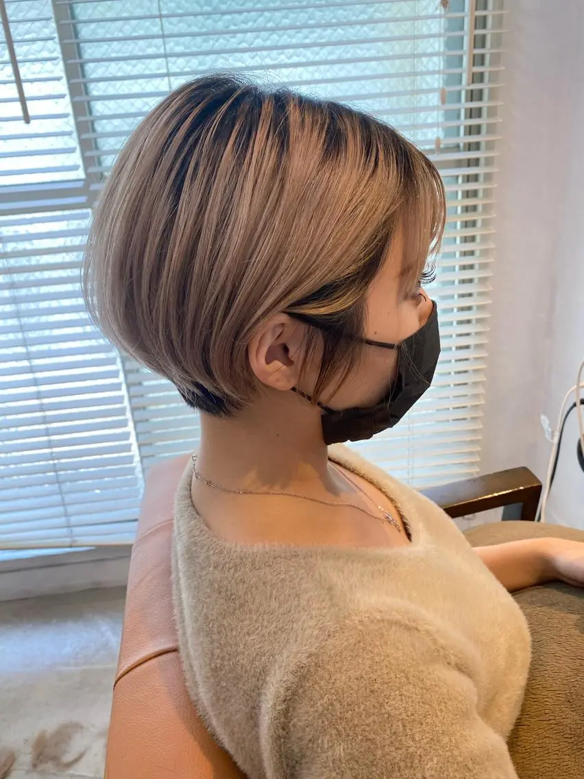 ショート ショートボブ ボブ ショートヘア 天神最安値エクステ カラーレイヤーカットのヘアスタイル