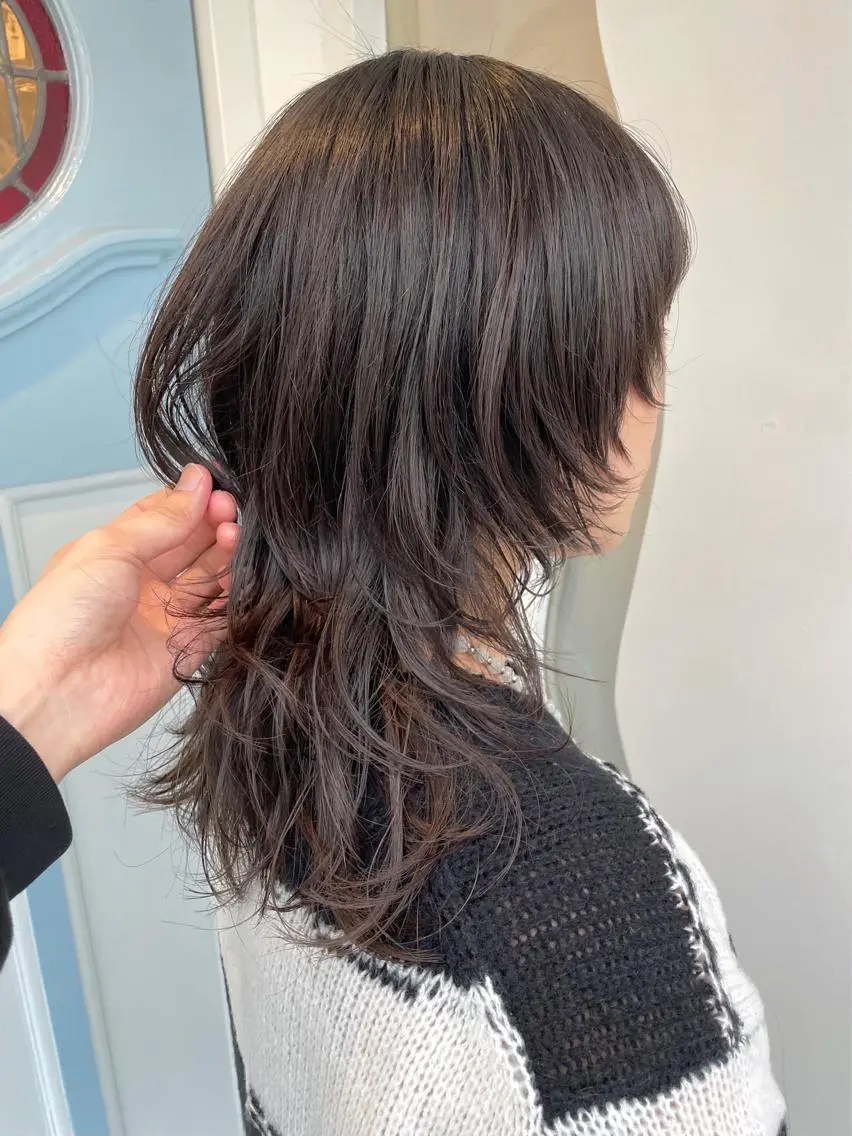 セミロング 顔まわりレイヤー レイヤーカット ウルフカット ウルフレイヤー 🐺高椋 海/ウルフ/レイヤーのヘアスタイル