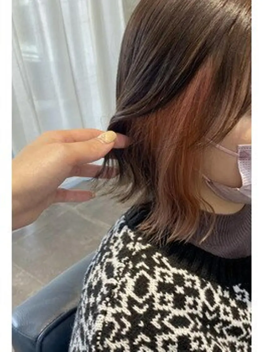 セミロング カラー ヘアアレンジ パーマ セミロングパーマ アディクシーカラー ベージュカラー ブリーチ ケアカラー カット トリートメント ヘアケア特化型サロン newi 梅田のヘアスタイル