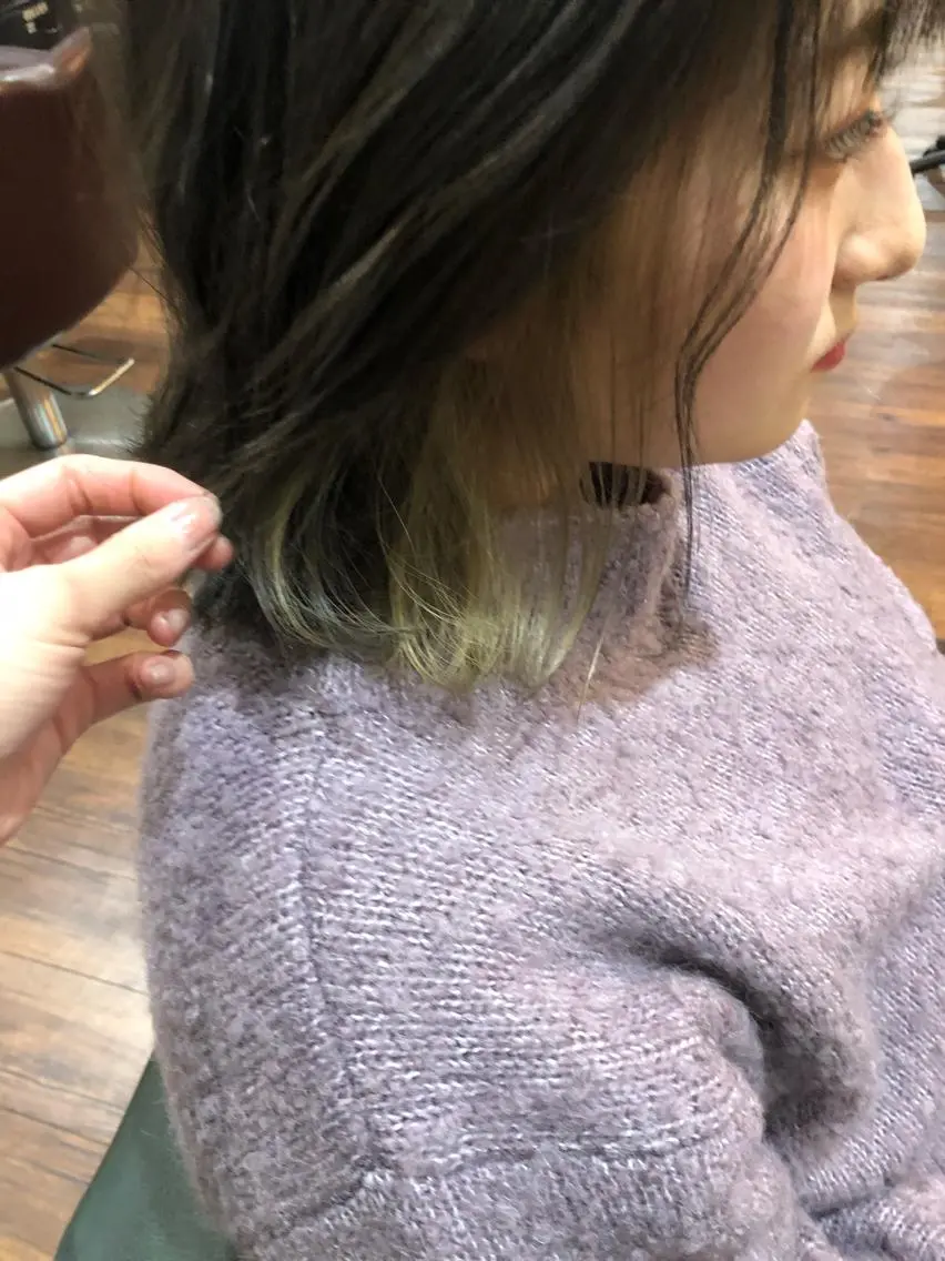 ミディアム カラー カット ヘアカラー 縮毛矯正 トリートメント 江原 彩華のヘアスタイル