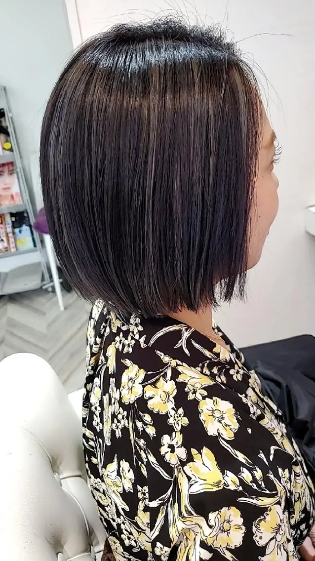 ショート カラー ヘアアレンジ ダークグレー ハイライトカラー ハイライト ナカシマ  アユミのヘアスタイル