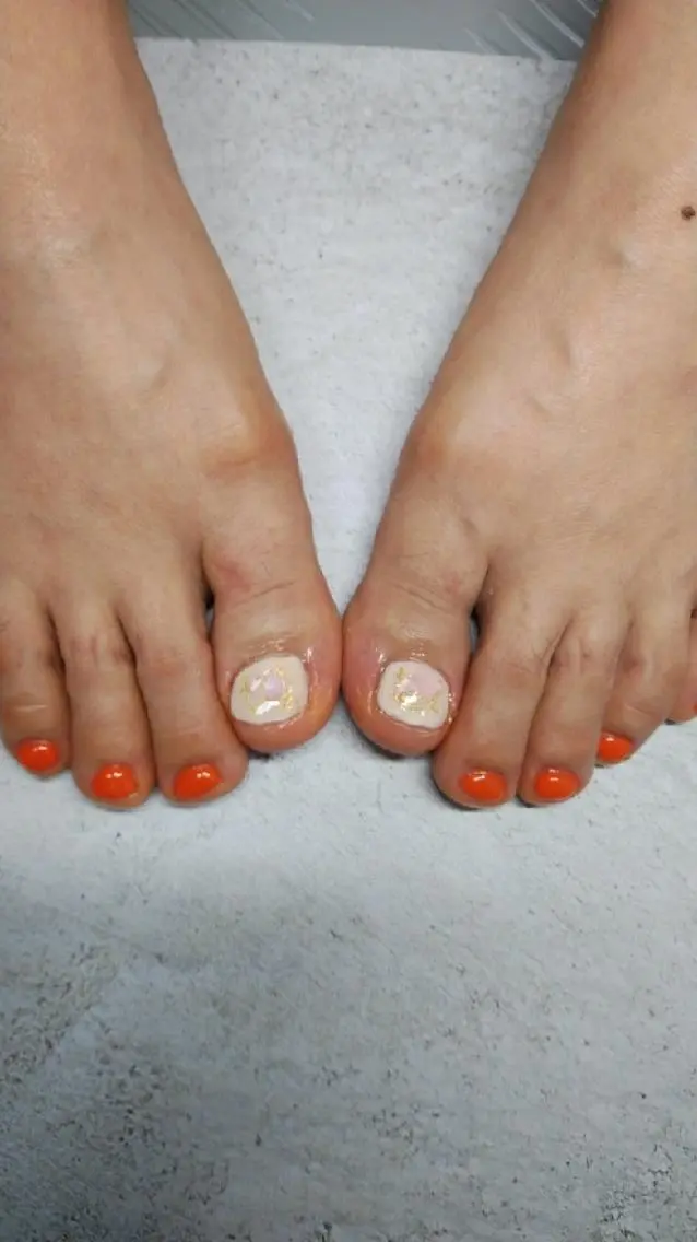 ネイル オレンジ 夏ネイル Nail salon Yuliyのネイルデザイン