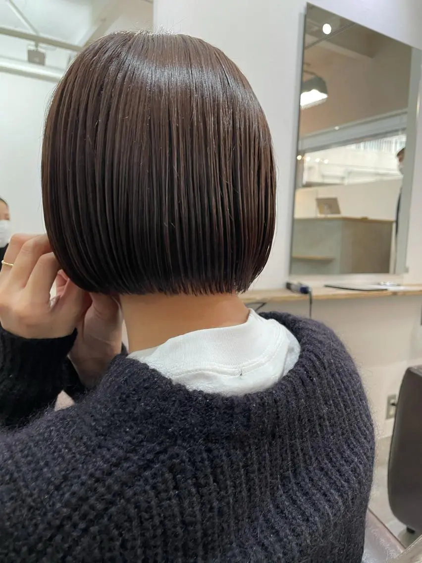 ショート カラー ボブ カット ヘアカラー トリートメント パーマ/透明感カラー /ボブ/吉田一生のヘアスタイル