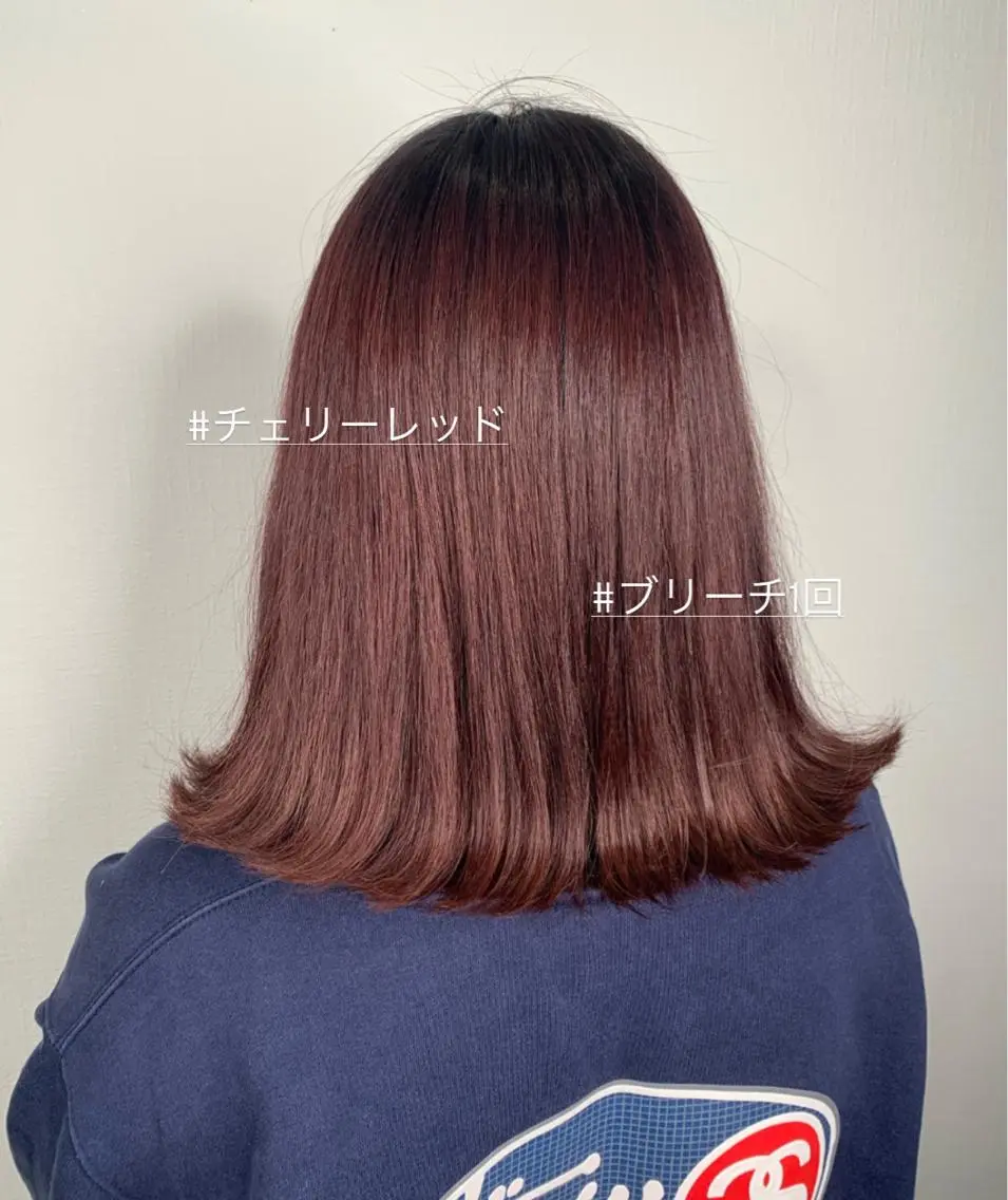 セミロング カラー ブリーチ ヘアカラー 袴田 伊代のヘアスタイル