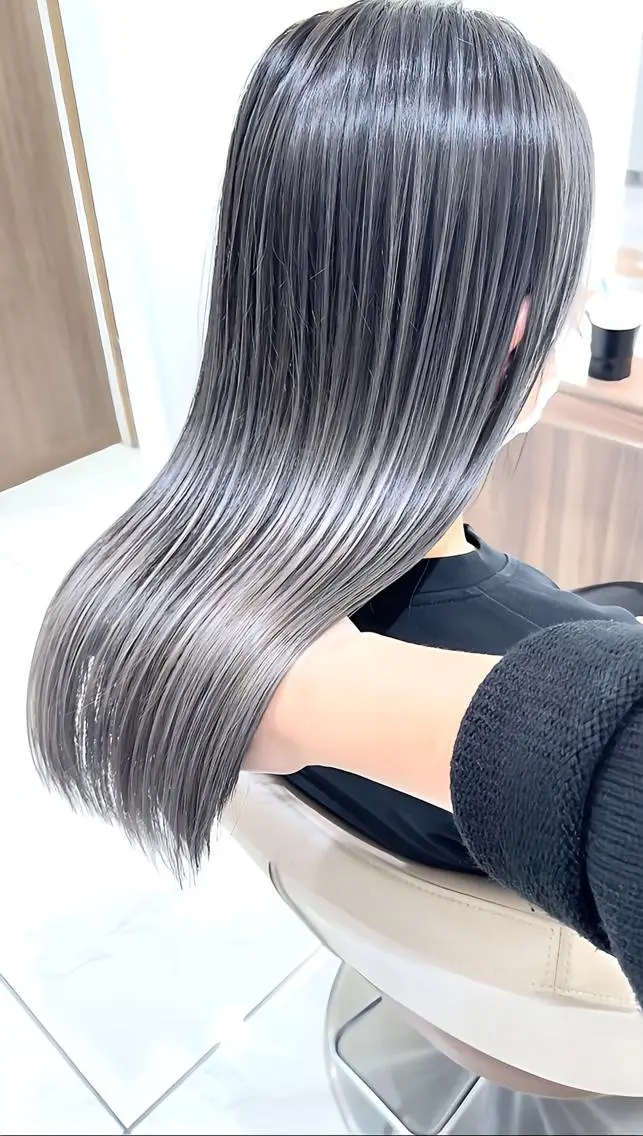 セミロング 髪質改善 トリートメント トリートメント ヘッドスパ 髪質改善/縮毛矯正 /カラー/篠塚菜々子のヘアスタイル