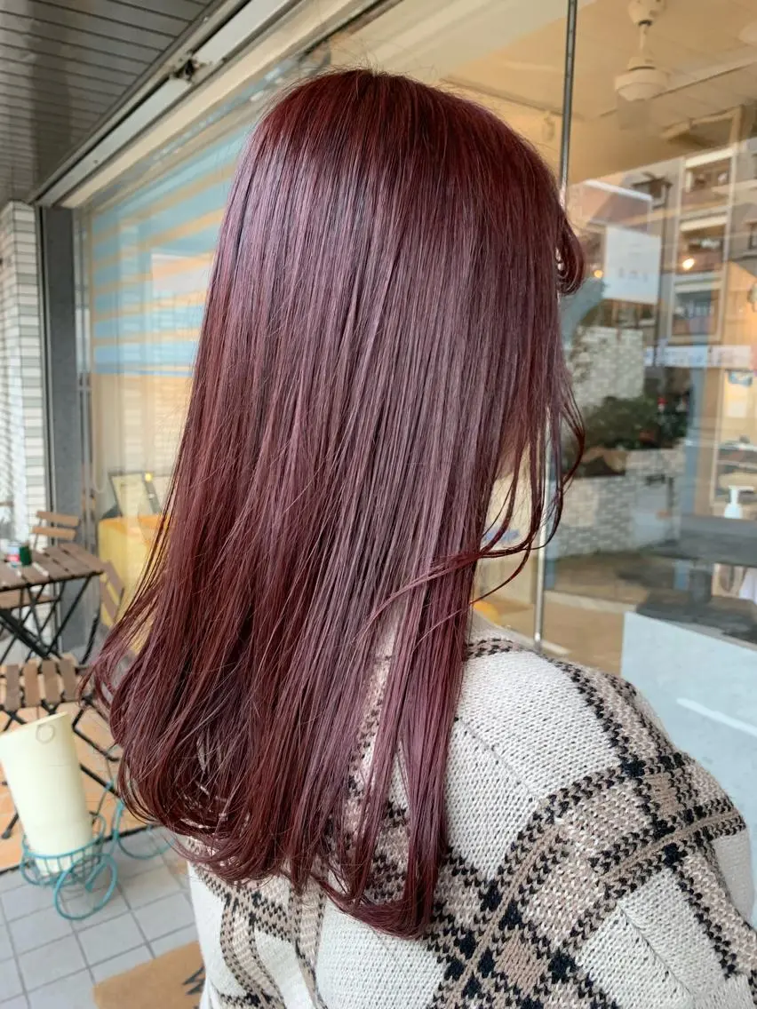 セミロング カラー ブリーチ ブリーチなしカラー ピンクカラー カワシマ セイカのヘアスタイル