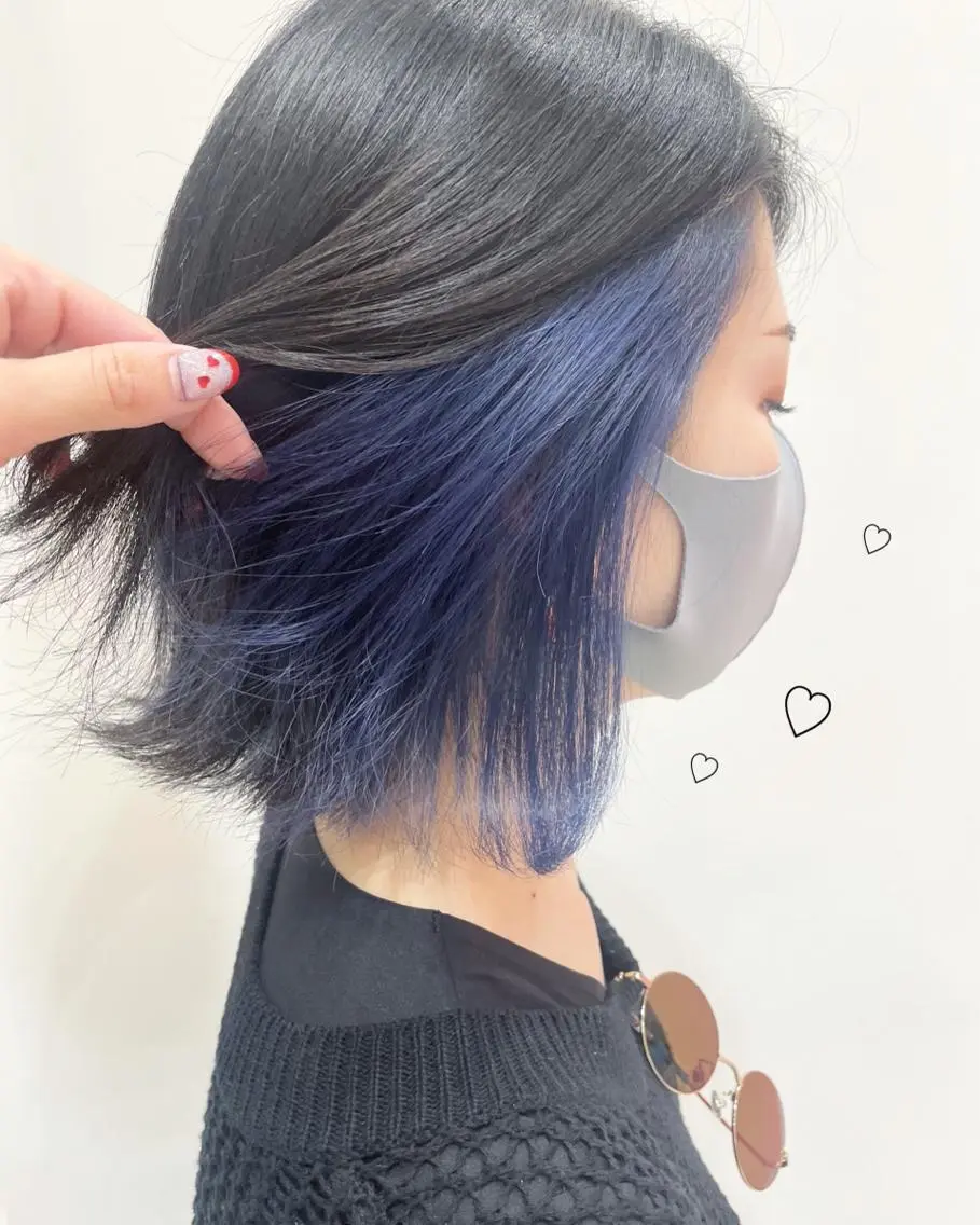 ショート カラー ブルーカラー ボブ 新宿駅近♡個室 ♡関口三都季🌜のヘアスタイル