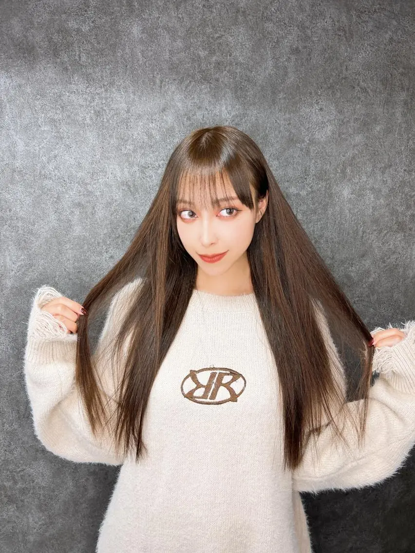 ロング プルエクステ シールエクステ エクステ 外国人風カラー ハイライト Reflet 新宿/プルエクステのヘアスタイル