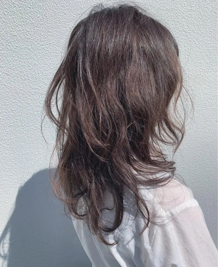 ロング カット パーマ トリートメント 落合 妙佳のヘアスタイル