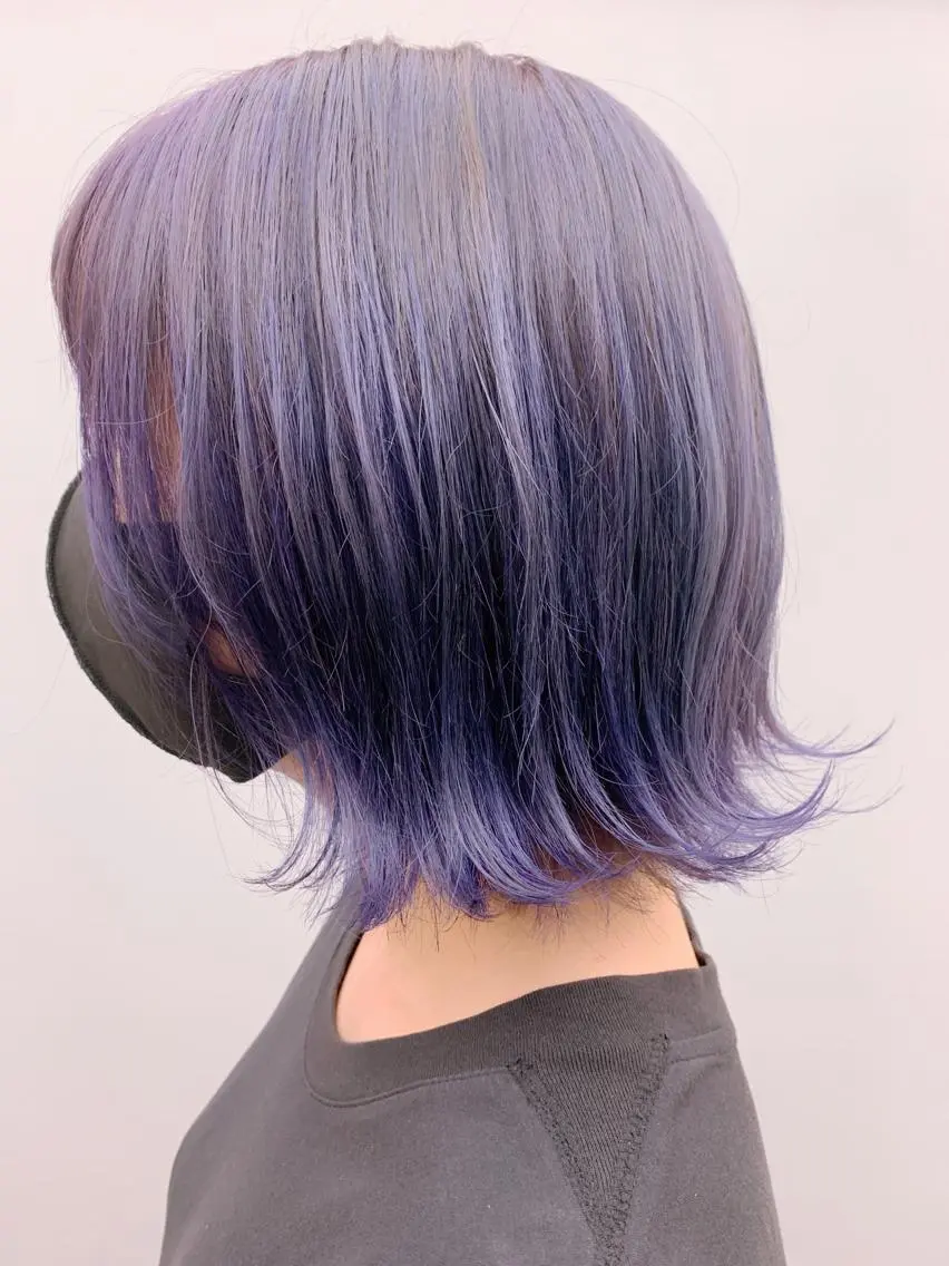 ミディアム カラー ブリーチ ケアブリーチ パープルカラー 縮毛矯正×髪質改善 店長　DAITOのヘアスタイル