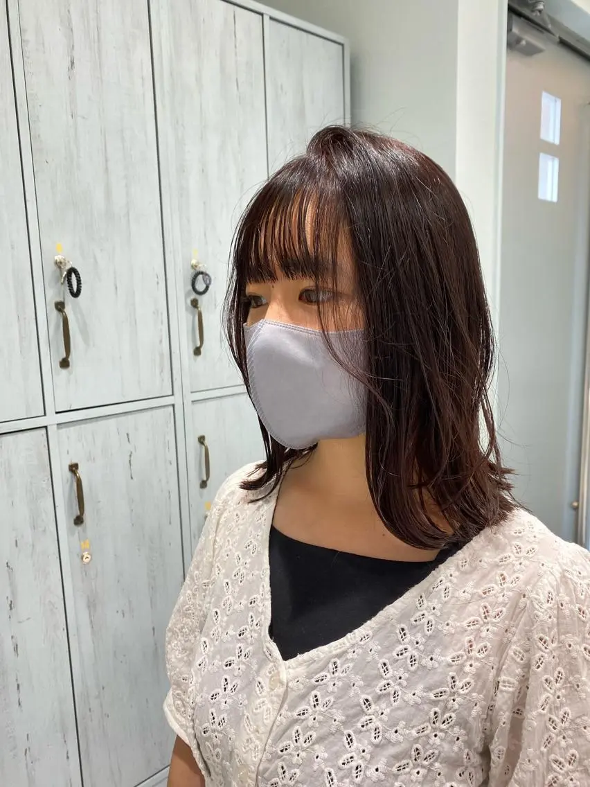 ミディアム カラー ブラウンカラー ピンクカラー ピンクブラウン 中川 茜里のヘアスタイル