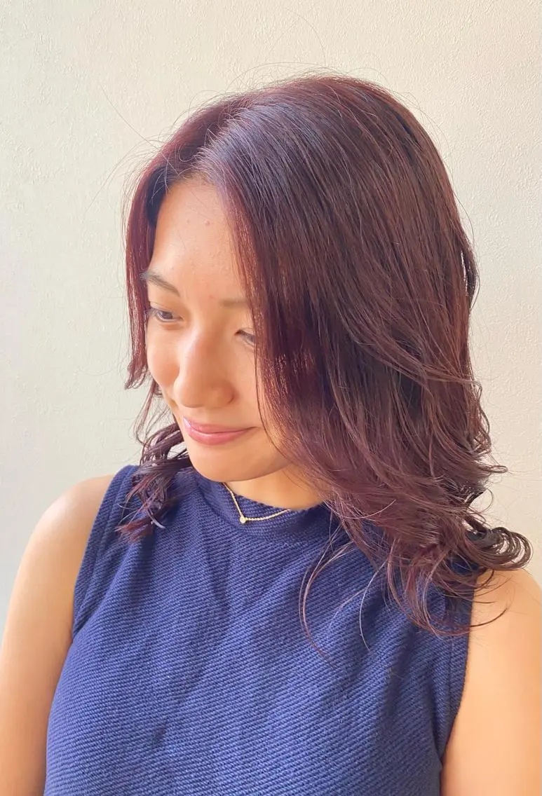 ミディアム カット ヘアカラー トリートメント 内野 友貴のヘアスタイル