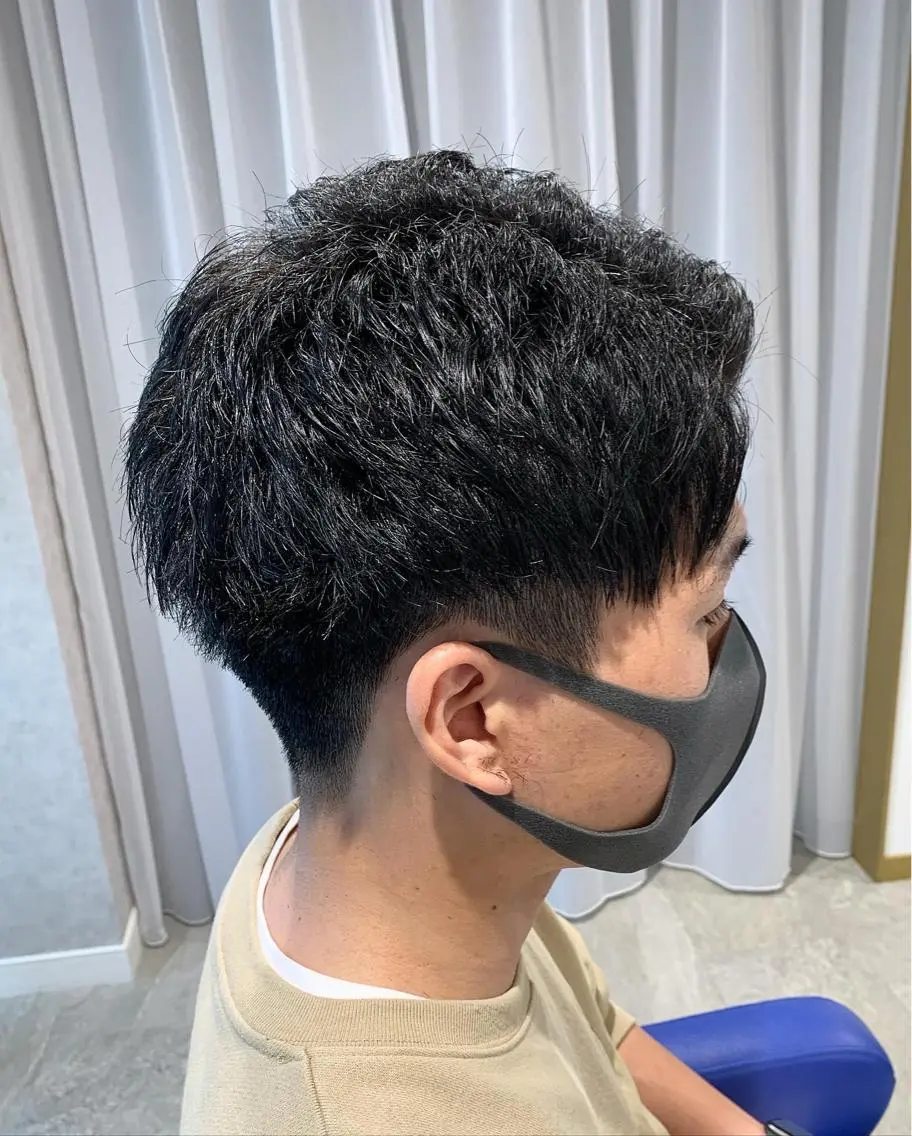 ショート メンズ アップバング 刈り上げ ショートヘア メンズパーマ職人 加藤 弘貴のヘアスタイル