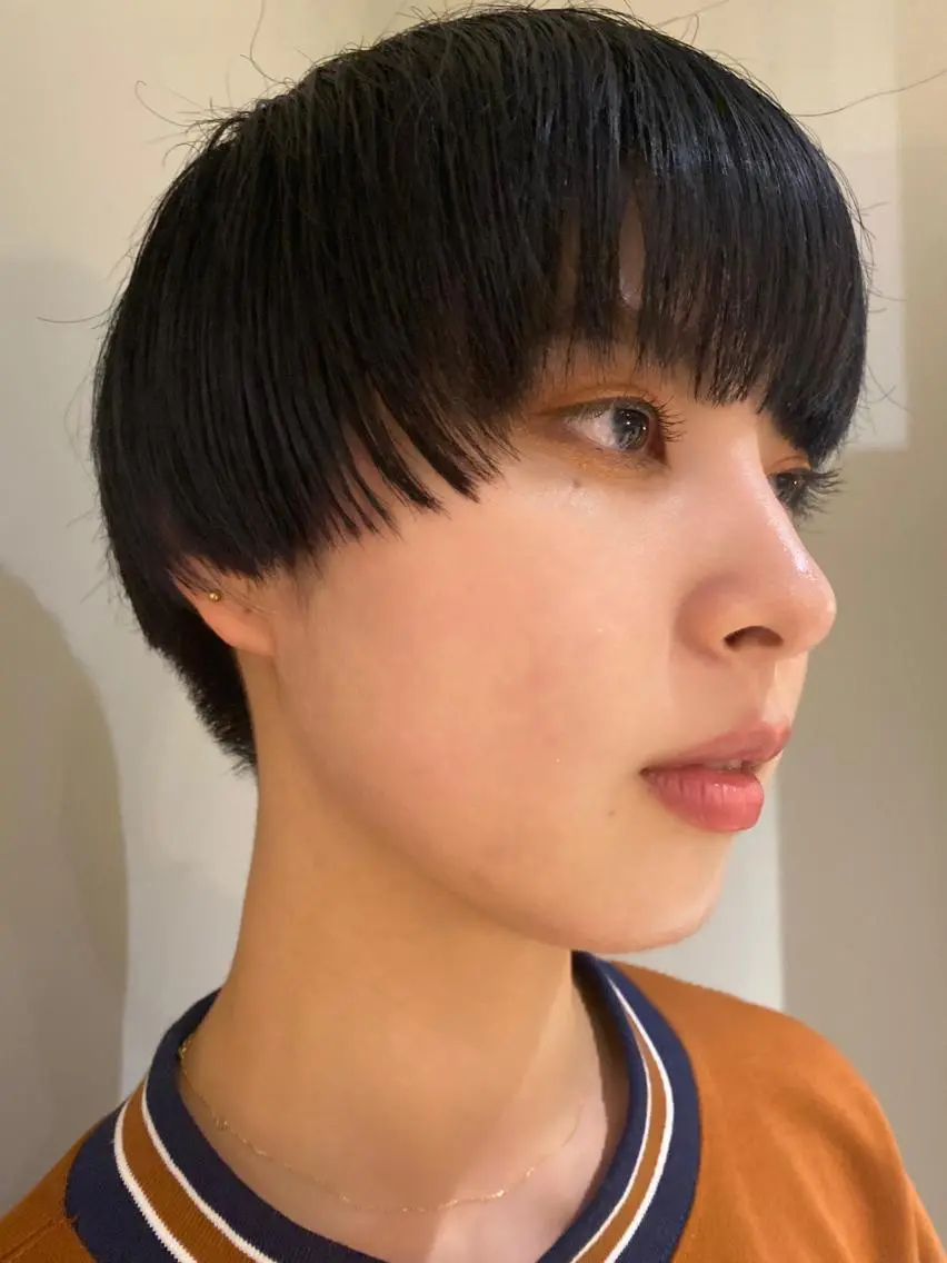 ショート カラー ヘアアレンジ ブルーカラー ネイビーカラー shoji༄ mikuのヘアスタイル
