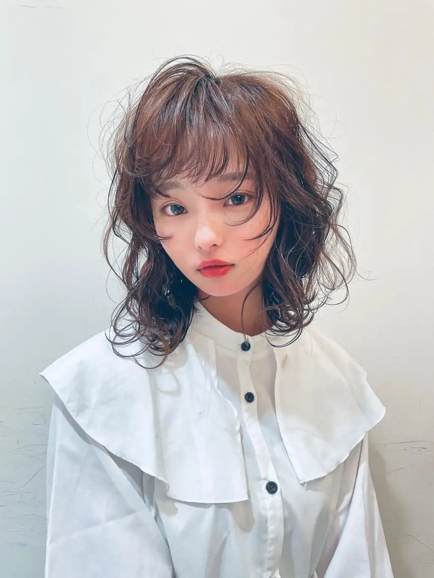 ミディアム 韓国風レイヤーカット 松葉翔のヘアスタイル