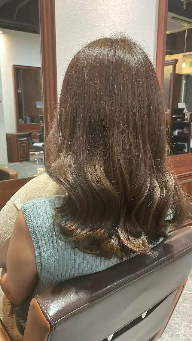 セミロング カット ヘアカラー トリートメント 金児拓磨 韓国ヘア◎ヨシンモリのヘアスタイル