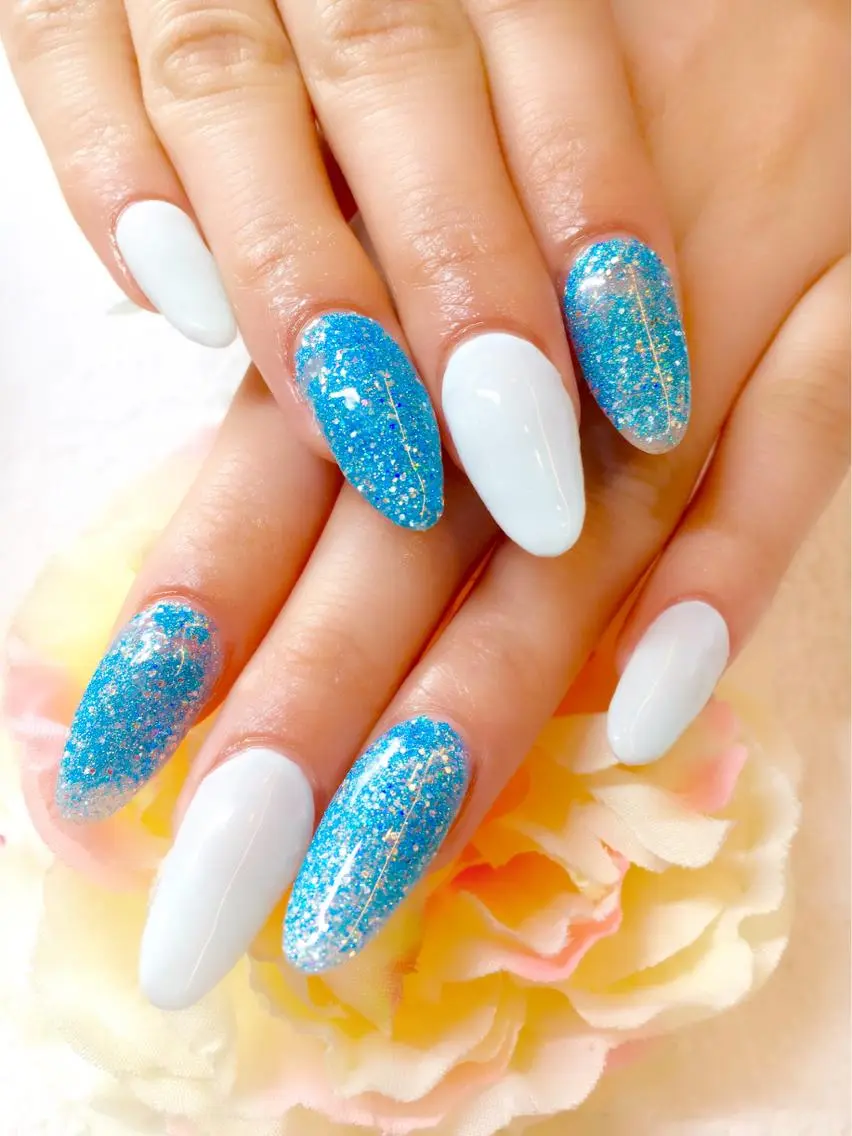 ネイル 成人式 フットネイル ジェルネイル ミラーネイル パラジェル clover nailのネイルデザイン