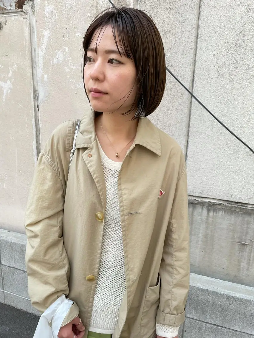 ミディアム ハイライト カット ヘアカラー トリートメント ayane⭐️ボブ・ ショート・パーマのヘアスタイル