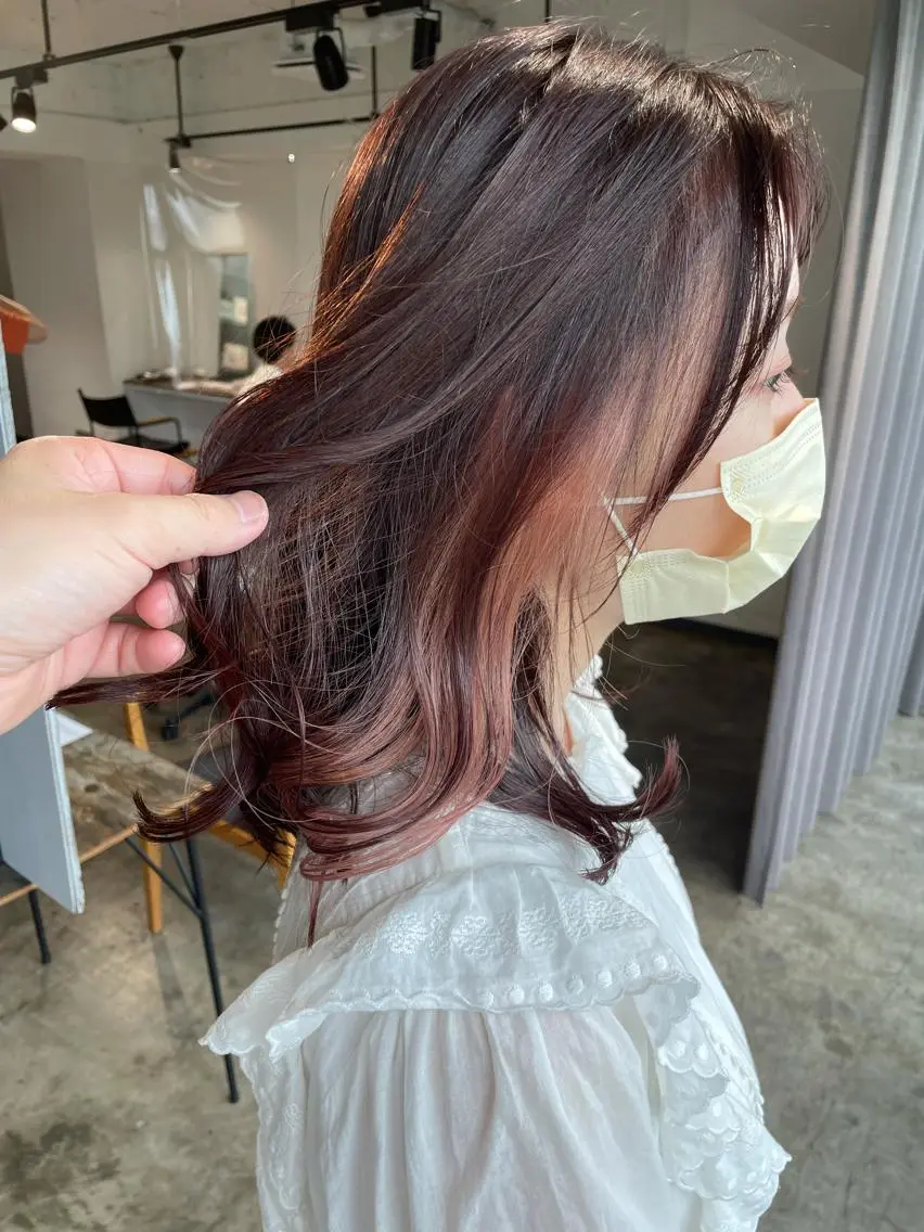 セミロング ヘアカラー トリートメント ハイトーン/レイヤー /ケアブリーチ石川治のヘアスタイル