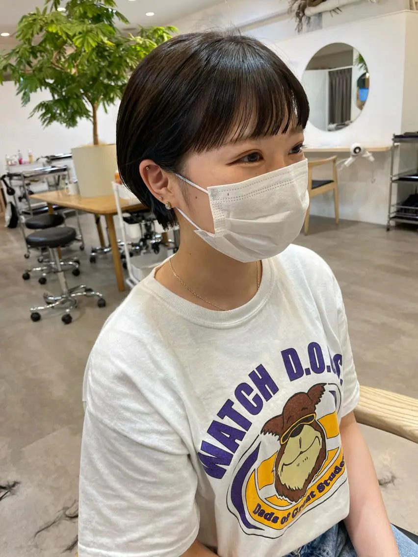 ショート 丸みショート ショートヘア カット ヘアカラー トリートメント 大迫 江梨のヘアスタイル