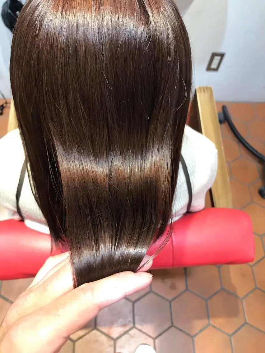 ロング 縮毛矯正 カット ヘアカラー トリートメント 上西 高志のヘアスタイル