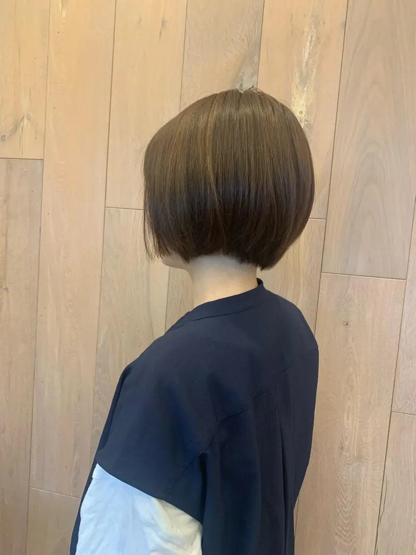 ショート ショートボブ ボブ ショートヘア カット ヘアカラー トリートメント Aya/四条烏丸/ 酸性ストレートのヘアスタイル