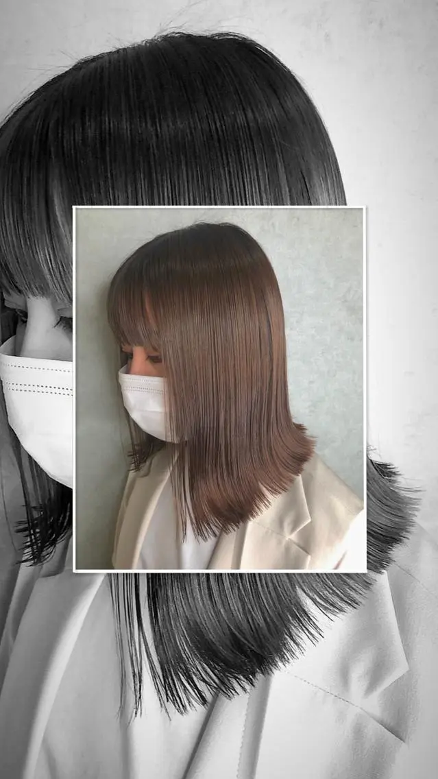 ミディアム 佃 優音のヘアスタイル