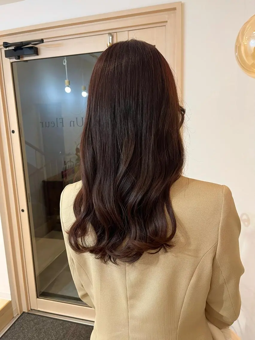 ロング カラー ブラウンカラー レッドカラー レッドブラウン 金山/透明感カラー ヘッドスパ/hinaのヘアスタイル