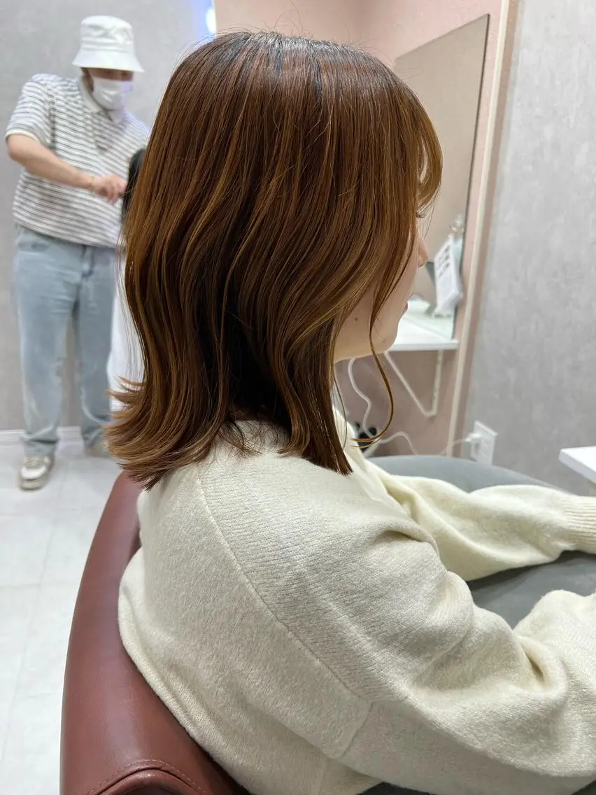 ミディアム くびれヘア 🐝Haney .haruka🐝のヘアスタイル