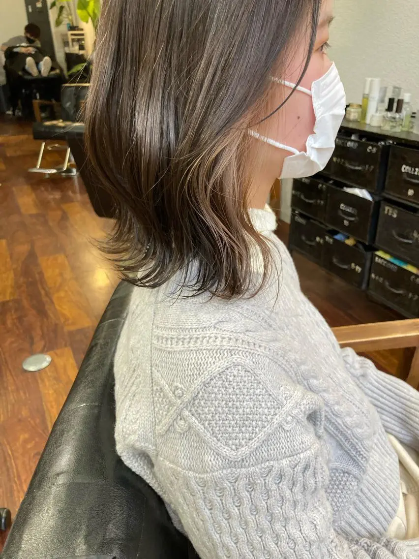 ミディアム カラー ベージュカラー ミルクティーベージュ カット ヘアカラー 小木曽智美 /ボブ/ショートのヘアスタイル
