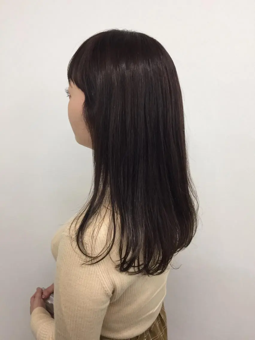 セミロング カラー ブラウンカラー ナチュラルブラウン カット ヘアカラー トリートメント 肌に馴染むカラー 梅田・増田のヘアスタイル