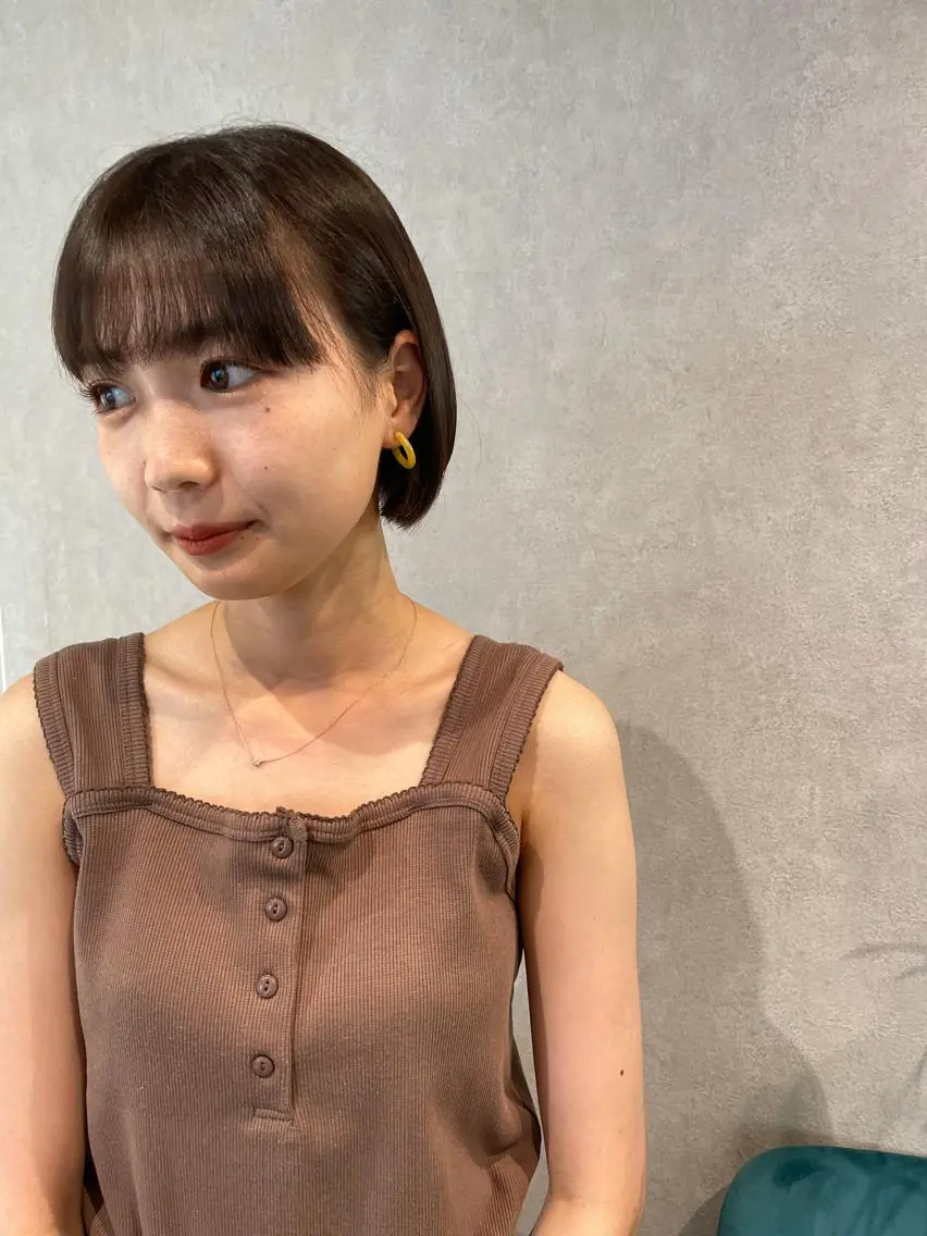 ショート カラー ボブ カット ナチュラル透明感🌱 小山美樹子のヘアスタイル