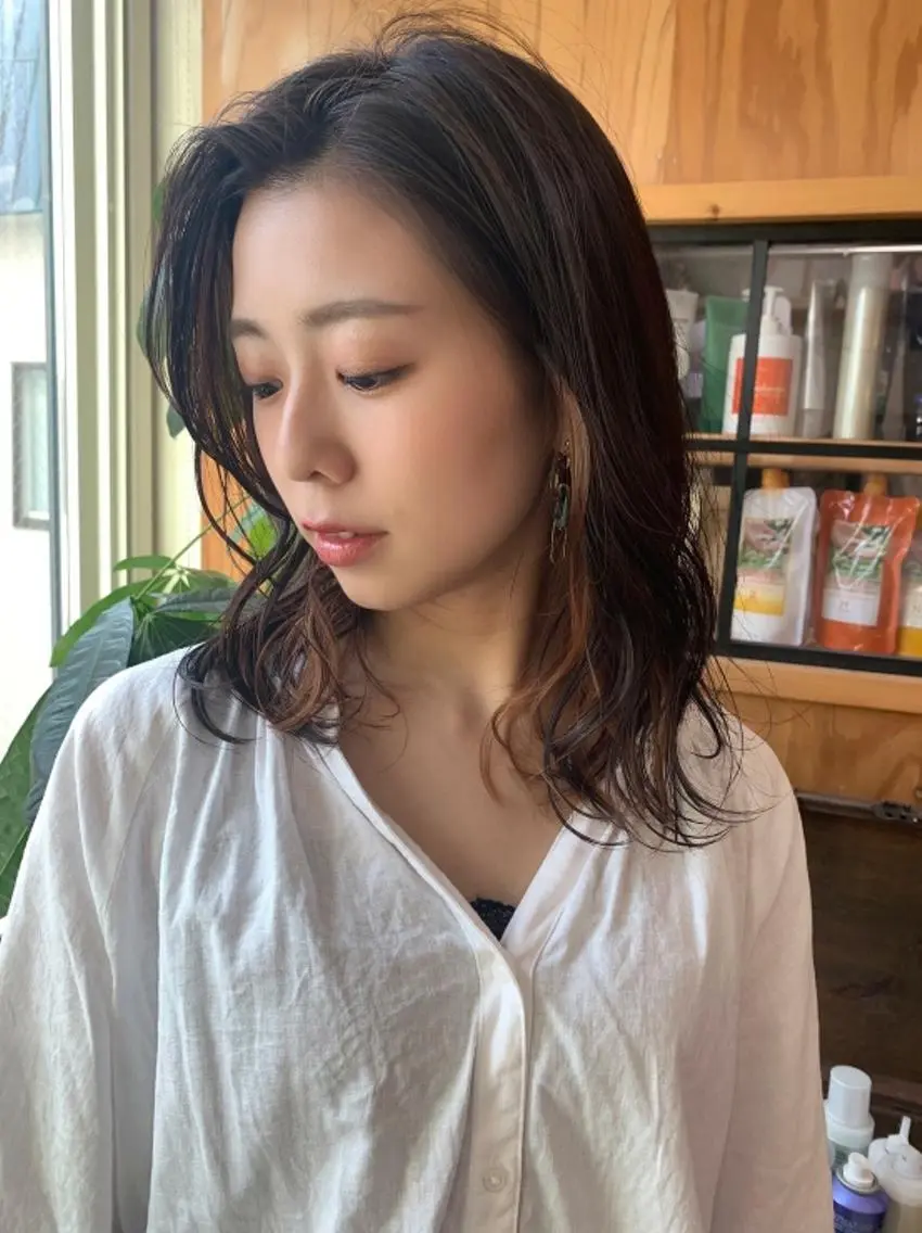 セミロング ヘアカラー トリートメント マンツーマン1日2名 様限定Lily高橋✂のヘアスタイル